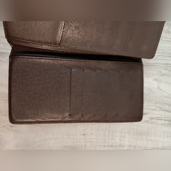 Louis Vuitton Damier Ebene Brazza Wallet Checkbook Holder Designer Leather - Picture 8 of 12